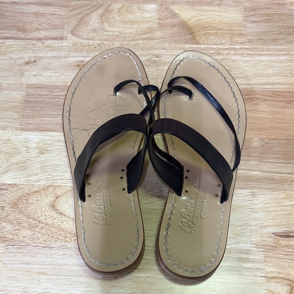 La Bottegucia Black and Tan Sandals - Picture 3 of 4